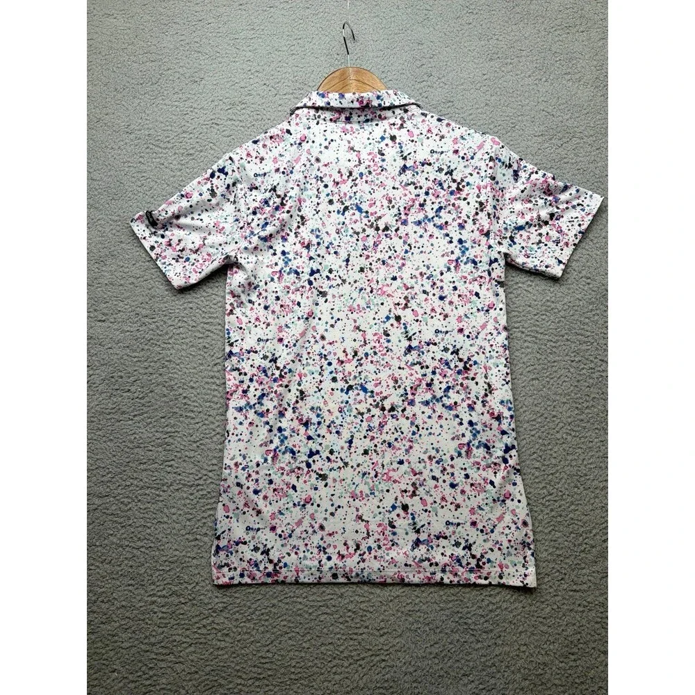 Bad Birdie Golf Polo Splatter Paint print kids size large
